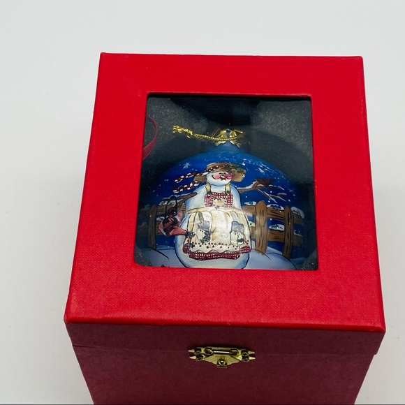 Glass Ball Ornament Santa Claus Reverse Painted Costco with Gift Box - Picture 7 of 8